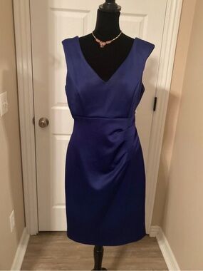 Source Unknown Midnight Blue V-Neck Sleeveless Sheath Dress
